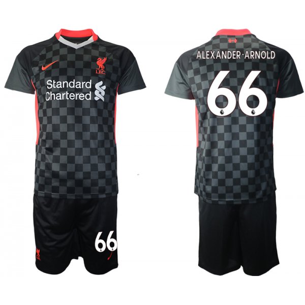 Men 2020-2021 club Liverpool Second away 66 black Soccer Jerseys