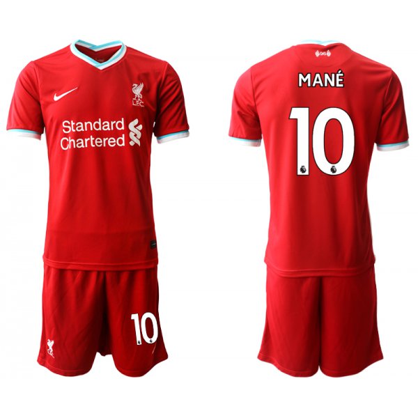 Men 2020-2021 club Liverpool home 10 red Soccer Jerseys