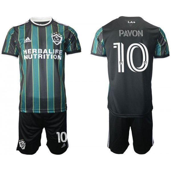 Men 2021-2022 Club Los Angeles Galaxy away black 10 Adidas Soccer Jersey