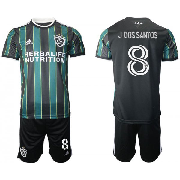 Men 2021-2022 Club Los Angeles Galaxy away black 8 Adidas Soccer Jersey