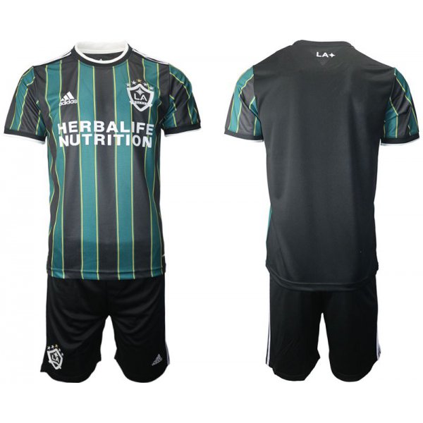 Men 2021-2022 Club Los Angeles Galaxy away black blank Adidas Soccer Jersey