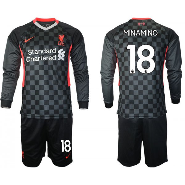 Men 2021 Liverpool away long sleeves 18 soccer jerseys