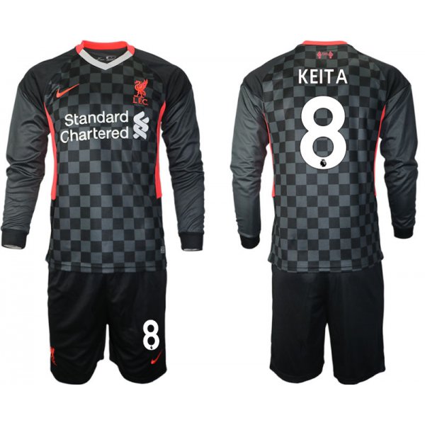 Men 2021 Liverpool away long sleeves 8 soccer jerseys