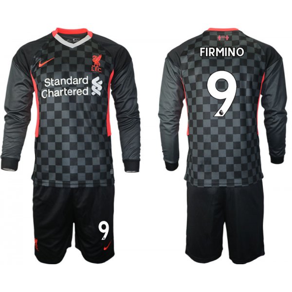 Men 2021 Liverpool away long sleeves 9 soccer jerseys