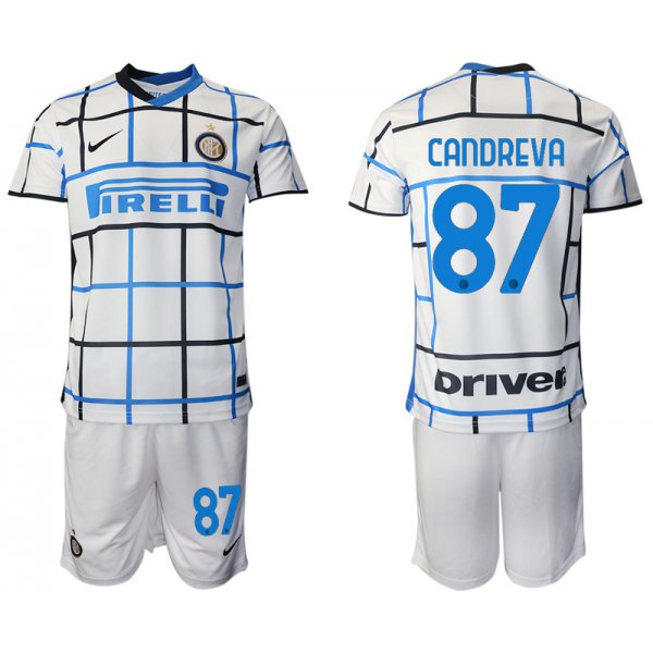 Men 2020-2021 club Inter milan away 87 white Soccer Jerseys