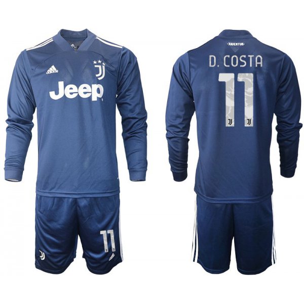 Men 2020-2021 club Juventus away long sleeves 11 blue Soccer Jerseys