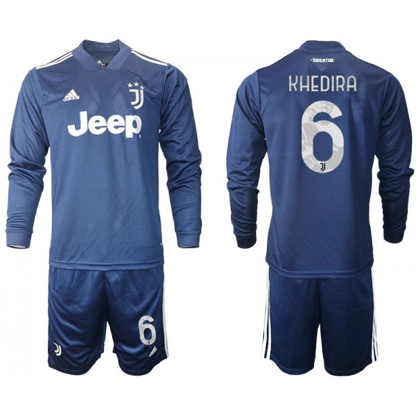 Men 2020-2021 club Juventus away long sleeves 6 blue Soccer Jerseys