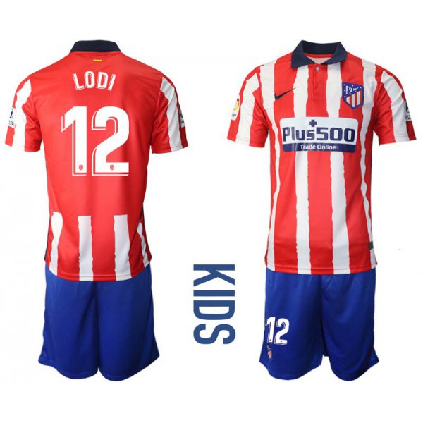 Youth 2020-2021 club Atletico Madrid home 12 red Soccer Jerseys