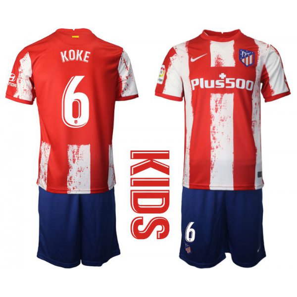 Youth 2021-2022 Club Atletico Madrid home red 6 Nike Soccer Jersey