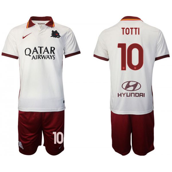 Men 2020-2021 Club Rome away white 10 Nike Soccer Jersey