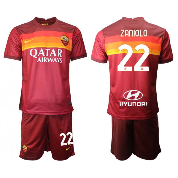 Men 2020-2021 club AS Roma home 22 red Soccer Jerseys