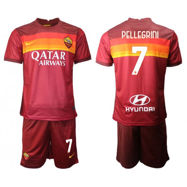 Men 2020-2021 club AS Roma home 7 red Soccer Jerseys