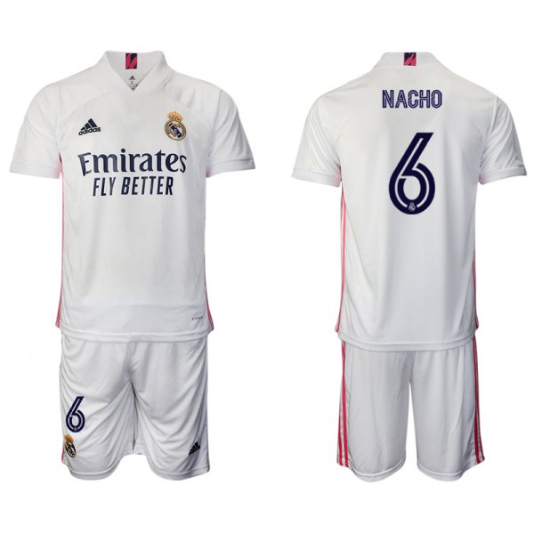 Men 2020-2021 club Real Madrid home 6 white Soccer Jerseys