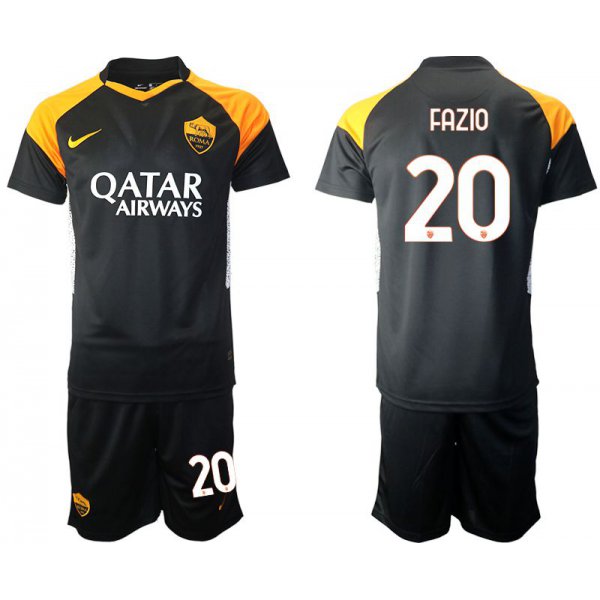 Men 2020-2021 club Rome away 20 black Soccer Jerseys
