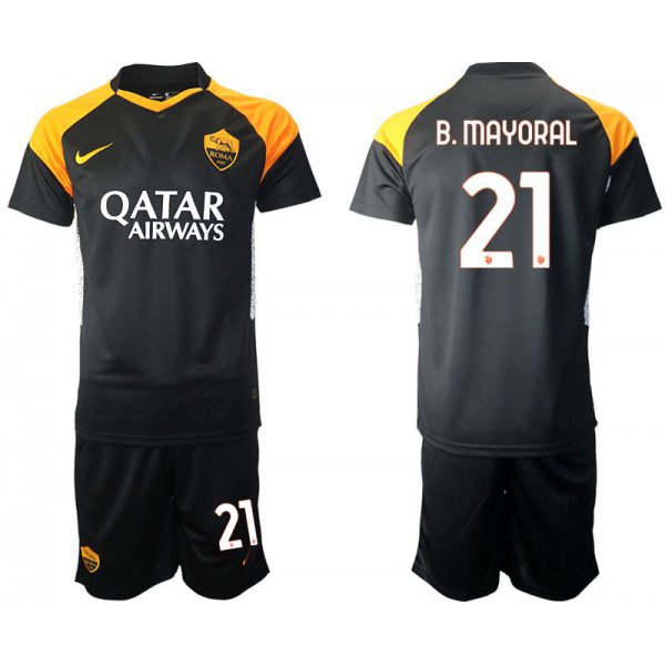 Men 2020-2021 club Rome away 21 black Soccer Jerseys