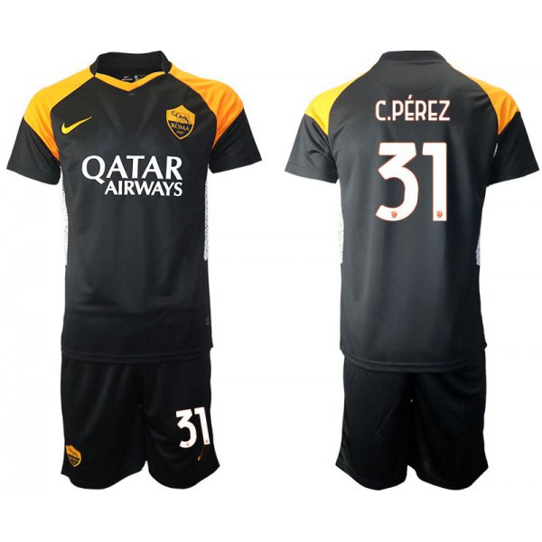 Men 2020-2021 club Rome away 31 black Soccer Jerseys