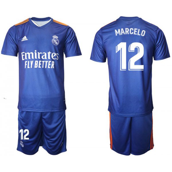 Men 2021-2022 Club Real Madrid away blue 12 Adidas Soccer Jersey
