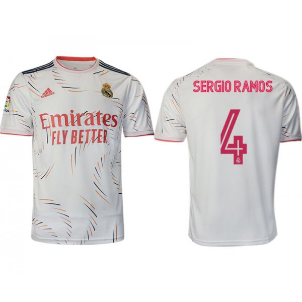 Men 2021-2022 Club Real Madrid home aaa version white 4 Adidas Soccer Jersey