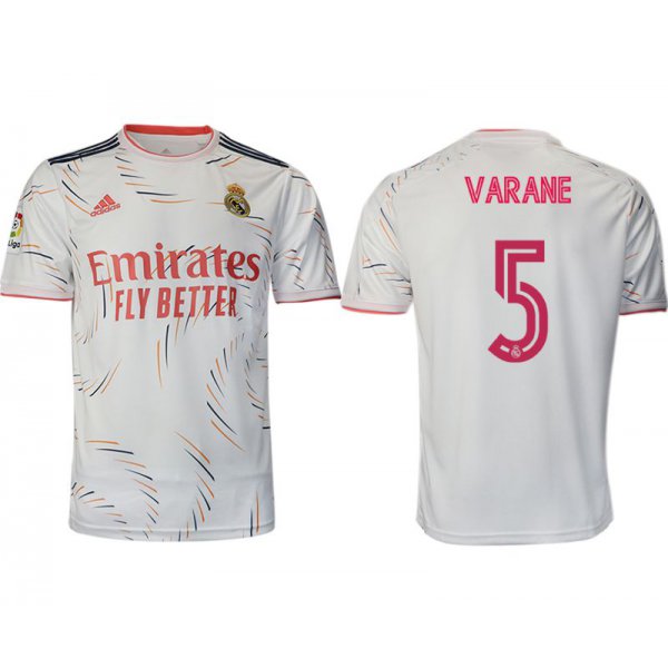 Men 2021-2022 Club Real Madrid home aaa version white 5 Adidas Soccer Jersey