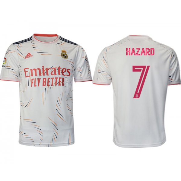 Men 2021-2022 Club Real Madrid home aaa version white 7 Adidas Soccer Jerseys