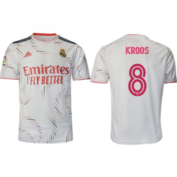 Men 2021-2022 Club Real Madrid home aaa version white 8 Adidas Soccer Jersey