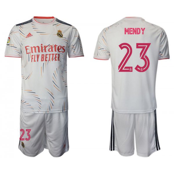 Men 2021-2022 Club Real Madrid home white 23 Adidas Soccer Jersey