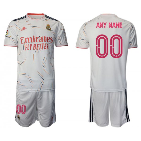 Men 2021-2022 Club Real Madrid home white customized Adidas Soccer Jersey