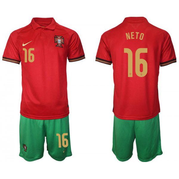 Men 2020-2021 European Cup Portugal home red 16 Nike Soccer Jersey