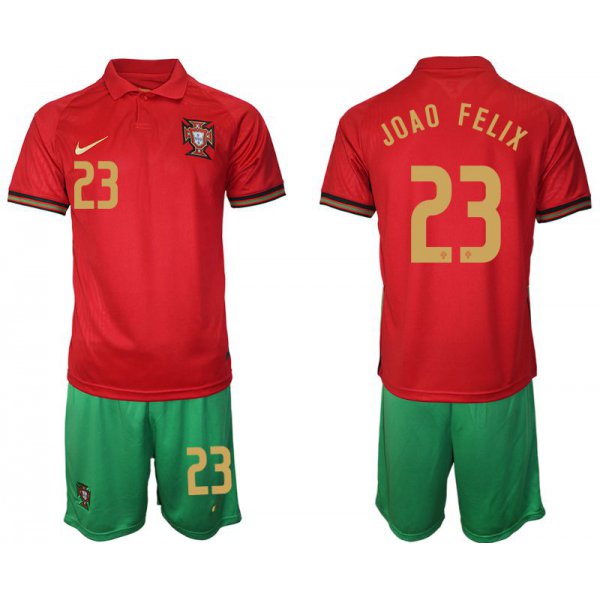 Men 2020-2021 European Cup Portugal home red 23 Nike Soccer Jersey