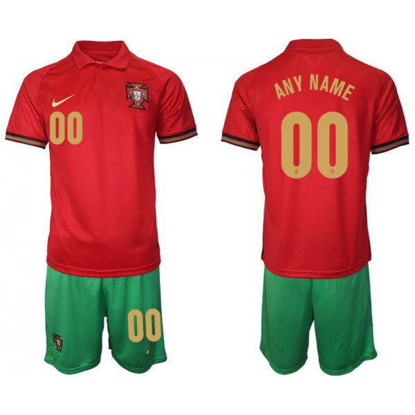 Men 2020-2021 European Cup Portugal home red customized Nike Soccer Jersey