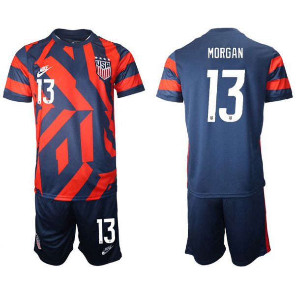 Men 2020-2021 National team United States away 13 blue Nike Soccer Jerseys