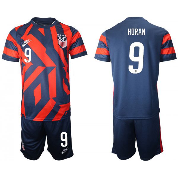 Men 2020-2021 National team United States away 9 blue Nike Soccer Jersey