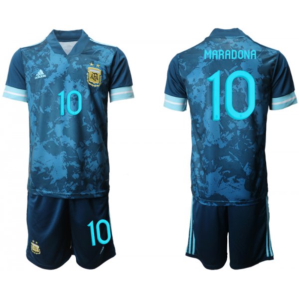 Men 2020-2021 Season National team Argentina away blue 10 Soccer Jersey1