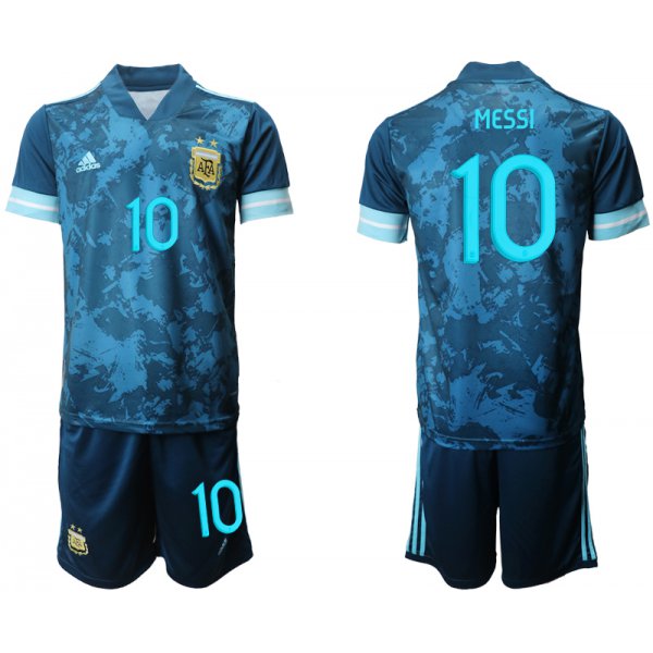 Men 2020-2021 Season National team Argentina away blue 10 Soccer Jersey