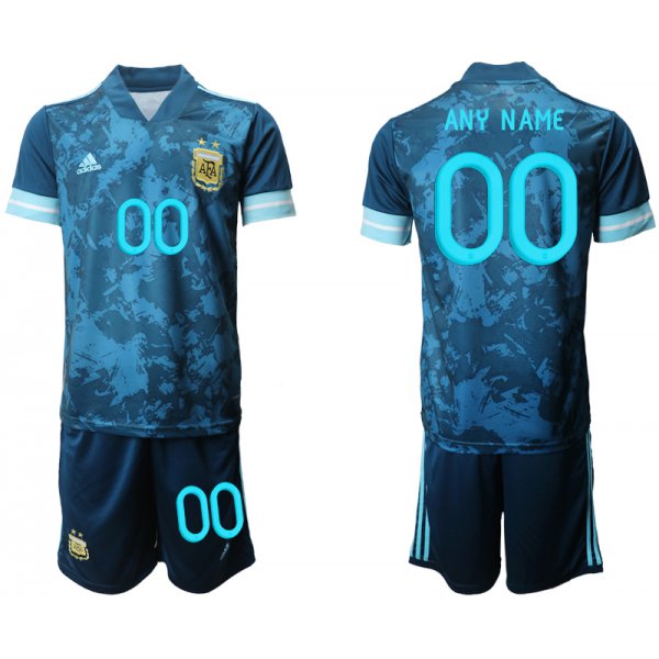 Men 2020-2021 Season National team Argentina away blue customized Soccer Jersey
