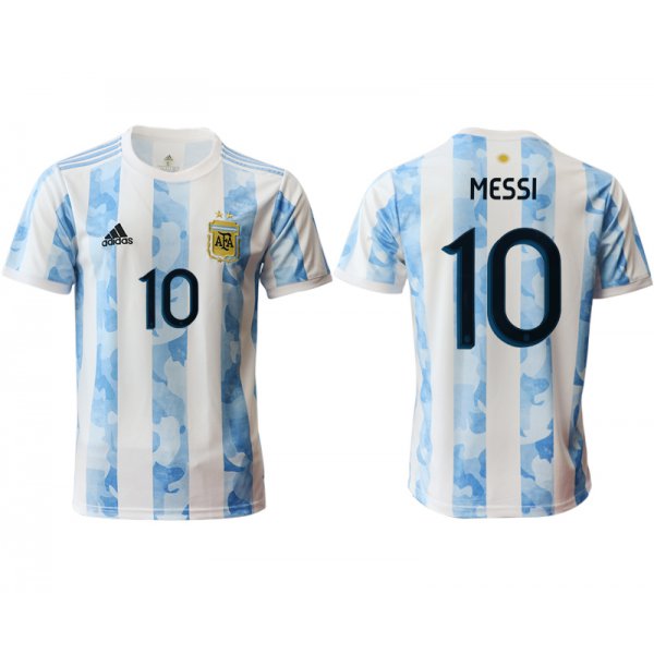 Men 2020-2021 Season National team Argentina home aaa version white 10 Soccer Jersey1