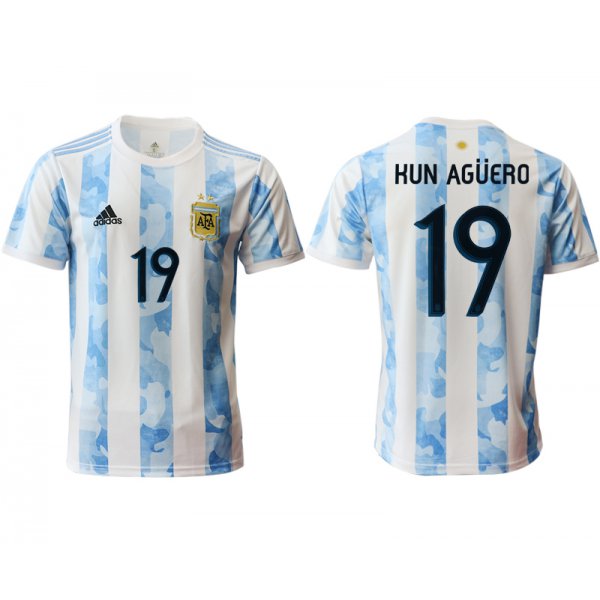 Men 2020-2021 Season National team Argentina home aaa version white 19 Soccer Jersey