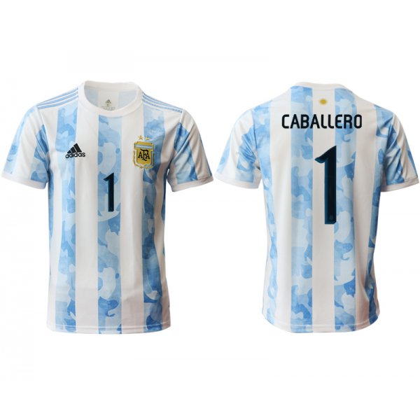 Men 2020-2021 Season National team Argentina home aaa version white 1 Soccer Jersey