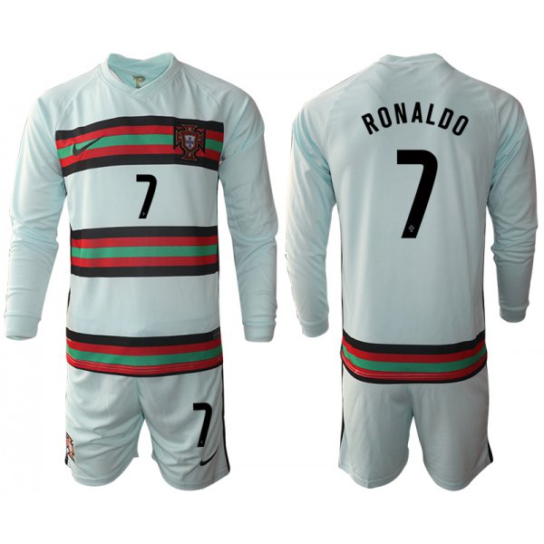 Men 2021 European Cup Portugal away Long sleeve 7 Ronaldo soccer jerseys