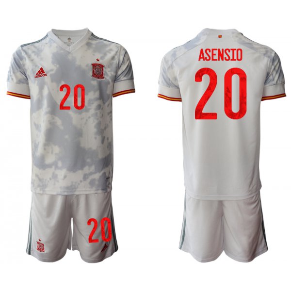 Men 2021 European Cup Spain away white 20 Soccer Jersey