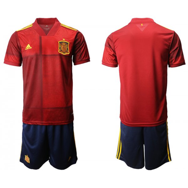 Men 2021 European Cup Spain home red Soccer Jersey