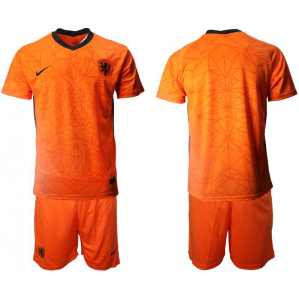 Men 2020-2021 European Cup Netherlands home orange blank Nike Soccer Jersey
