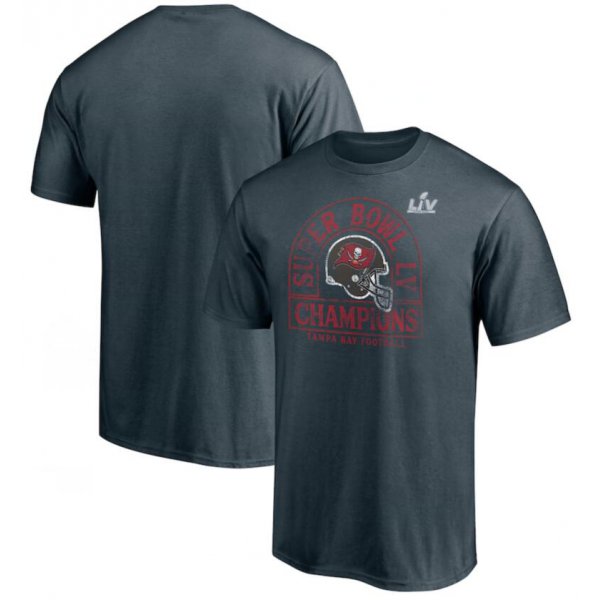 Men's Tampa Bay Buccaneers Fanatics Branded Charcoal Super Bowl LV Champions Coin Toss T-Shirt