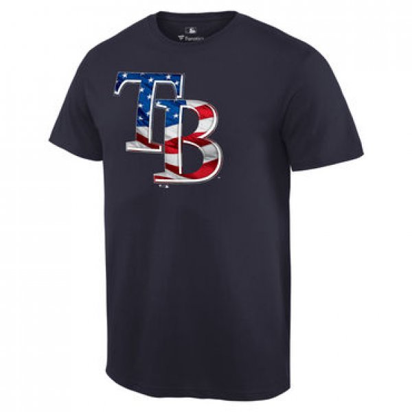 Men's Tampa Bay Rays Navy Banner Wave T Shirt