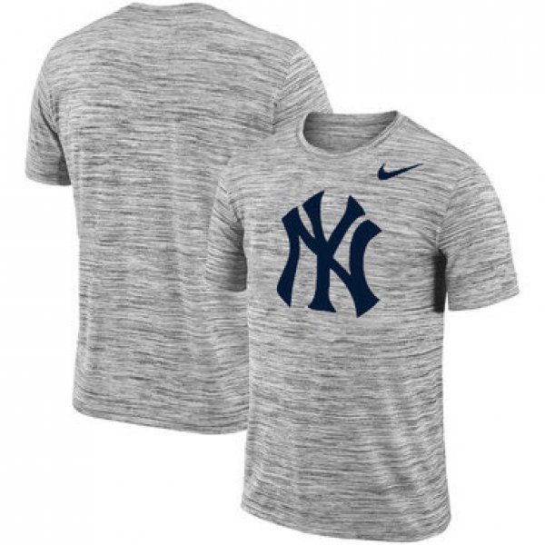 New York Yankees Nike Heathered Black Sideline Legend Velocity Travel Performance T-Shirt