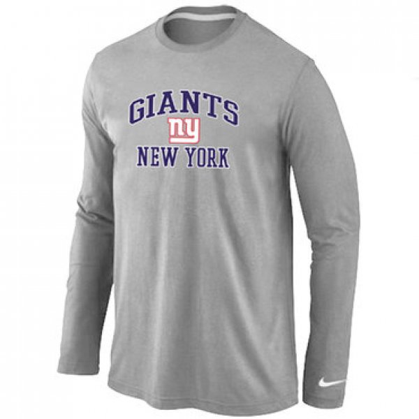 Nike New York Giants Heart & Soul Long Sleeve T-Shirt Grey