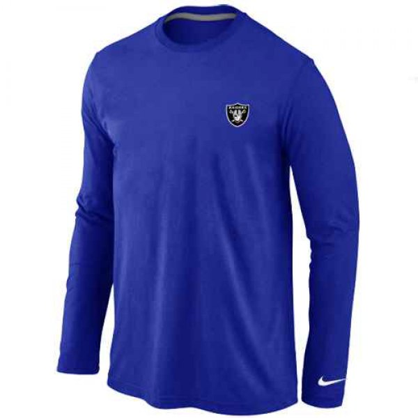 Oakland Raiders Logo Long Sleeve T-Shirt Blue