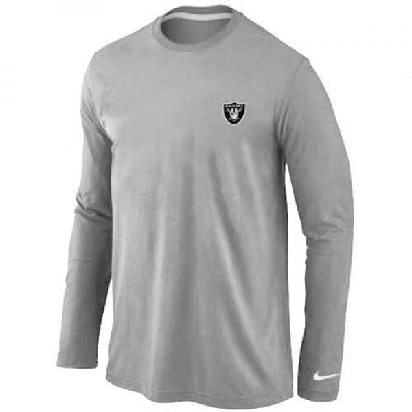 Oakland Raiders Logo Long Sleeve T-Shirt Grey