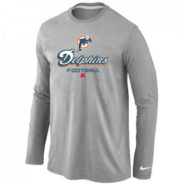 NIKE Miami Dolphins Critical Victory Long Sleeve T-Shirt Grey