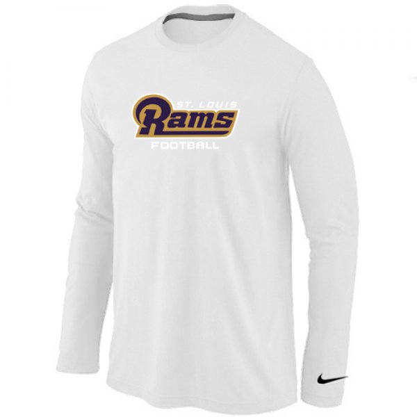 Nike St.Louis Rams Authentic font Long Sleeve T-Shirt White